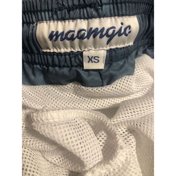 MaaMgic Mens 80s 90s Vintage 4 Way Stretch Swim Trunks Mesh Lining Stripes XS - Picture 3 of 4